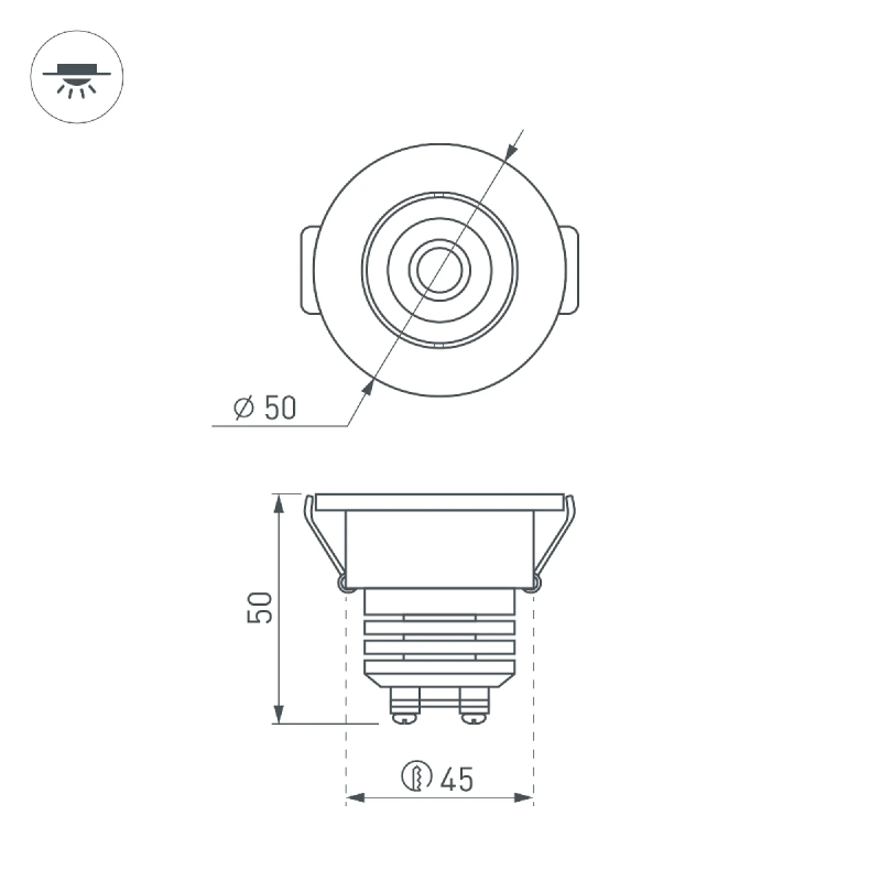 Светодиодный светильник LTM-R50WH 5W Day White 25deg (Arlight, IP40 Металл, 3 года) 020755