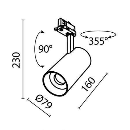 Трековый светильник Technical TR197-3-30WCCT-M-B