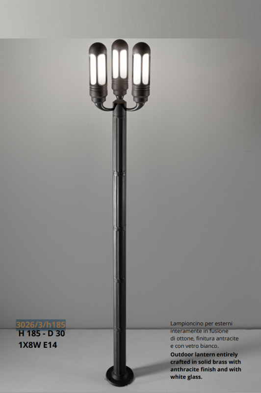 Уличный светильник Arizzi 3026/3/h185 Anthracite color