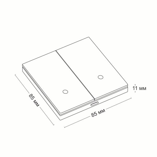 Выключатель двухклавишный Zigbee Black