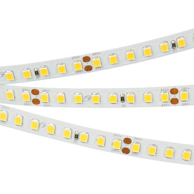 Светодиодная лента RT-A160-8mm 24V Warm2400 (12 W/m, IP20, 2835, 5m) (Arlight, высок.эфф.150 лм/Вт) 028561(2)
