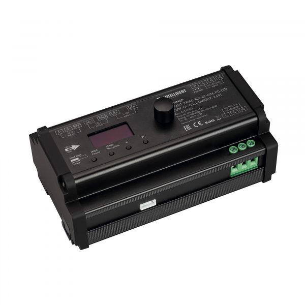 INTELLIGENT ARLIGHT Диммер SMART-TRIAC-601-82-DIM-PD-DIN Black (230V, 6А, DALI, DMX512, 2.4G) (IARL, IP20 Пластик, 5 лет) 031113(1)