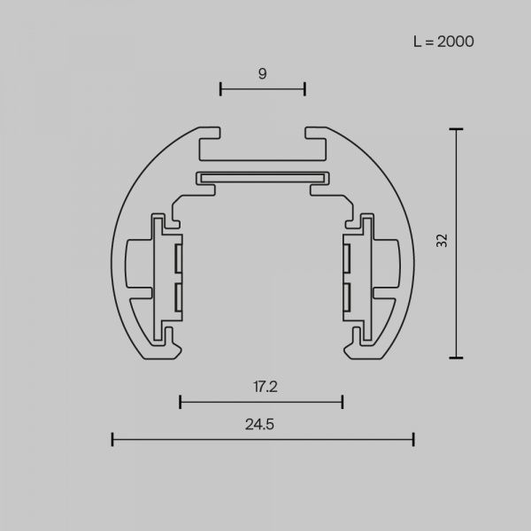 Шинопровод накладной/подвесной Technical TRXM034-R-412B