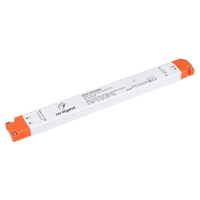 Блок питания ARV-SP-24150-SLIM-PFC (24V, 6,25A, 150W) (Arlight, IP20 Пластик, 5 лет) 022172(3)
