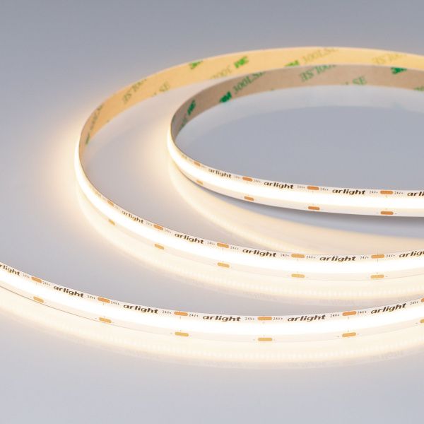 Светодиодная лента COB-X576-10mm 24V Warm3500 (15 W/m, IP20, 5m) (Arlight, высок.эфф.150 лм/Вт) 059120