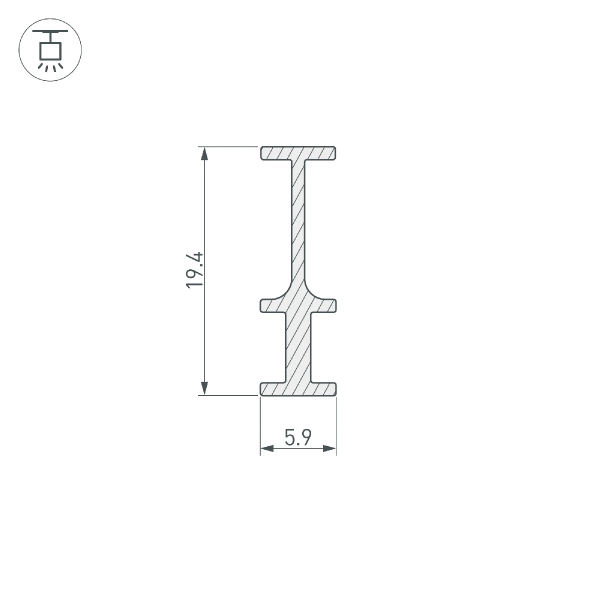 Профиль-держатель FOLED-RAIL-2000 (Arlight, Алюминий) 025232