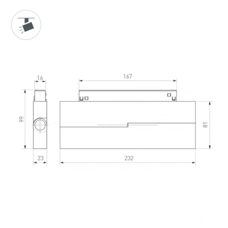 Светильник MAG-ORIENT-LASER-FOLD-S230-12W Warm3000 (BK, 30 deg, 48V, DALI) (Arlight, IP20 Металл, 5 лет) 034642(1)