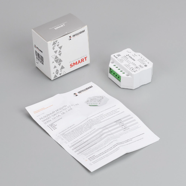 INTELLIGENT ARLIGHT Релейный модуль SMART-SWITCH-701-72-PS-IN (230V, 1x1.5A, ZB, 2.4G) (IARL, Пластик) 035308