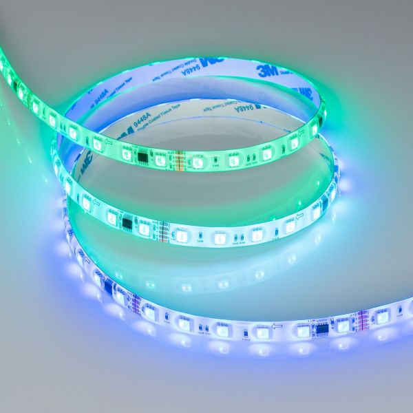 Светодиодная лента герметичная DMX-SE-B60-10mm 24V RGB-PX6 (14 W/m, IP65, 5m) (Arlight, -) 039607(1)