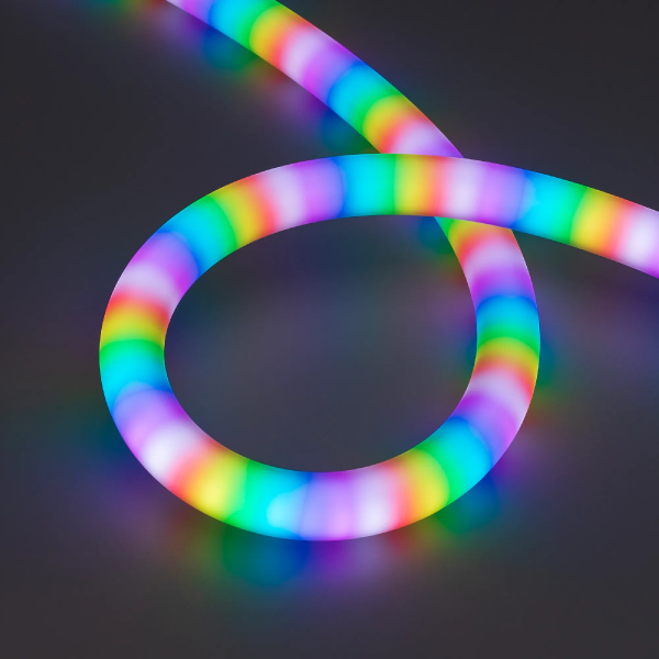 Светодиодная лента герметичная SPI MOONLIGHT-BLACK-TOP-G180-D25mm 12V RGB-PX2 (21.6 W/m, IP65, 5m, wire x1) (Arlight, Вывод прямой, 3 года) 044932