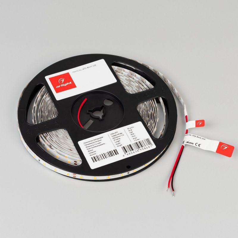 Светодиодная лента UL-A70-8mm 24V Day4000 (3 W/m, IP20, 10m) (Arlight, 7 лет) 063308