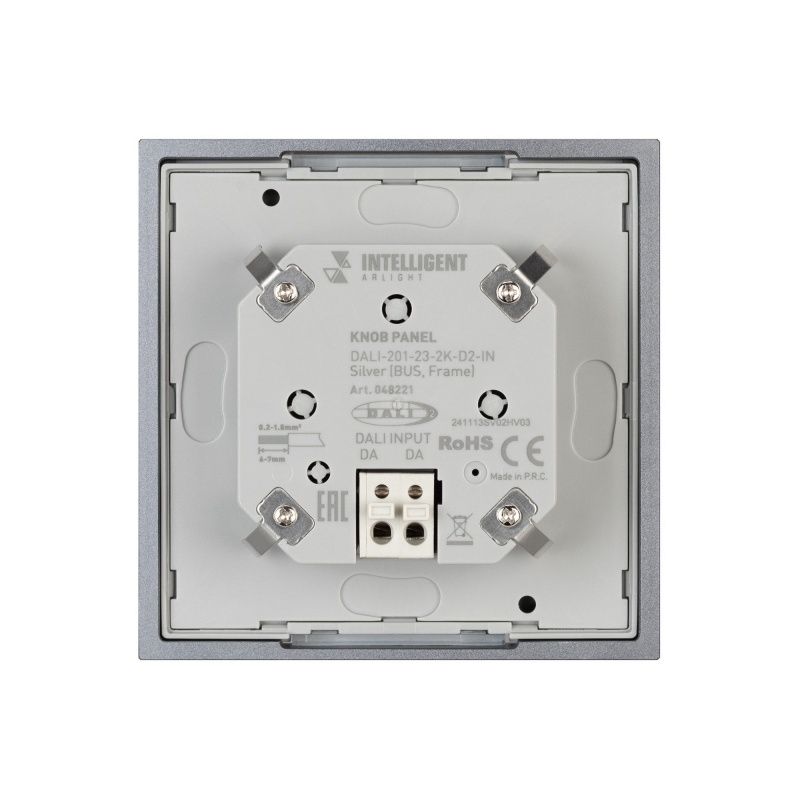 INTELLIGENT ARLIGHT Кнопочная панель DALI-201-23-2K-D2-IN Silver (BUS, Frame) (IARL, IP20 Металл, 3 года) 048221
