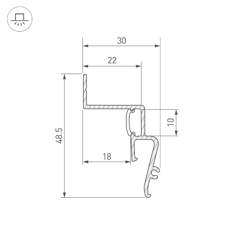 Профиль STRETCH-SHADOW-2000 BLACK (A2-CONTOUR-PRO) (Arlight, Алюминий) 039510