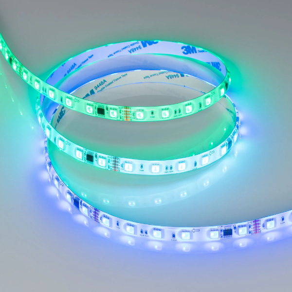 Светодиодная лента герметичная DMX-SE-B60-10mm 24V RGB-PX6 (14 W/m, IP65, 5060, 5m) (Arlight, -) 039607