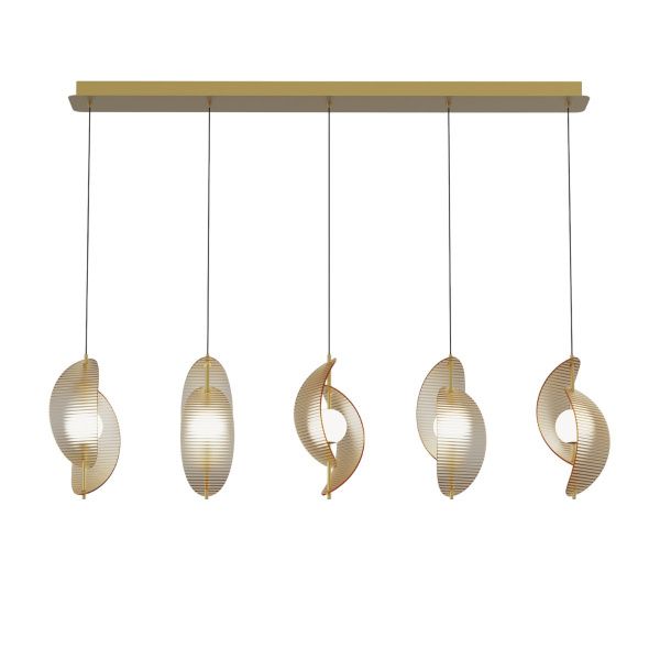 Подвесной светильник MD24030035-5B brass/amber