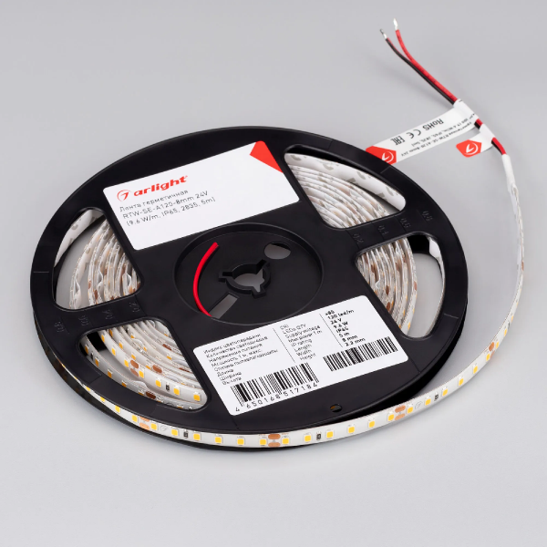 Светодиодная лента герметичная RTW-SE-A120-8mm 24V Day4000 (9.6 W/m, IP65, 2835, 5m) (Arlight, -) 015443(2)