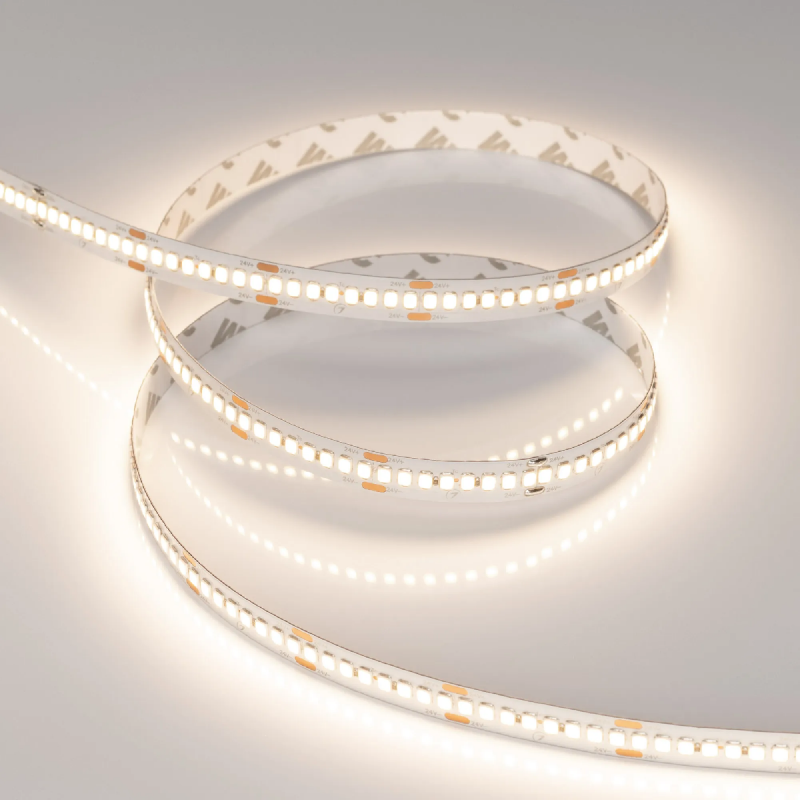 Светодиодная лента RT-A240-10mm 24V Warm3500 (22 W/m, IP20, 2835, 5m) (Arlight, высок.эфф.150 лм/Вт) 038744