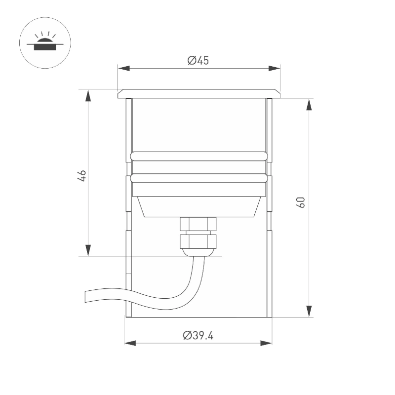 Светильник KT-AQUA-R45-3W White6000 (SL, 45 deg, 12V) (Arlight, Герметичный) 028056