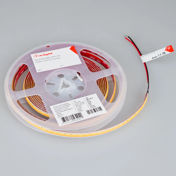 Светодиодная лента COB-X480-10mm 24V Warm3000 (10 W/m, IP20, 5m, FreeCut) (Arlight, Свободная резка) 044196