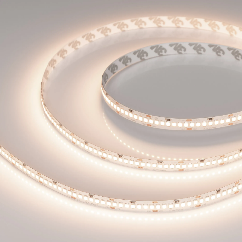 Светодиодная лента RT-A252-10mm 24V Warm3500 (11 W/m, IP20, 2835, 5m) (Arlight, Открытый) 028619(2)