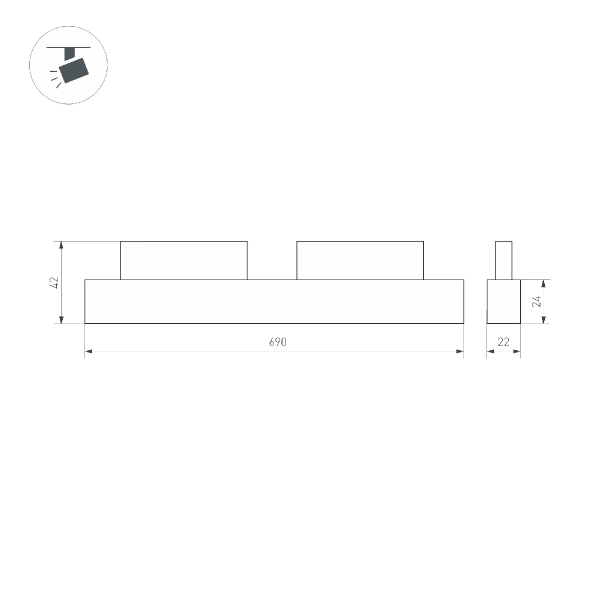 Светильник MAG-ORIENT-FLAT-L690-24W Day4000 (WH, 80 deg, 48V, DALI) (Arlight, IP20 Металл, 5 лет) 037913