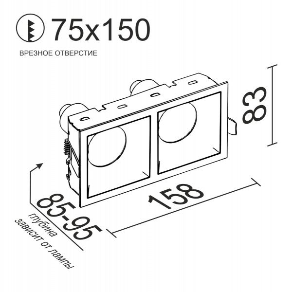 Встраиваемый светильник под сменную лампу Ledron RISE KIT2 Gold