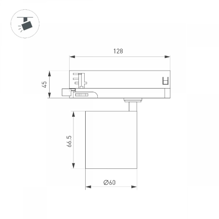 Светильник LGD-DYKE-4TR-R60-8W Warm3000 (WH, 50 deg, 230V) (Arlight, IP20 Металл, 5 лет) 052273