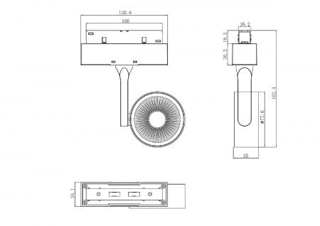 Трековый светильник Technical TR024-2-10B3K