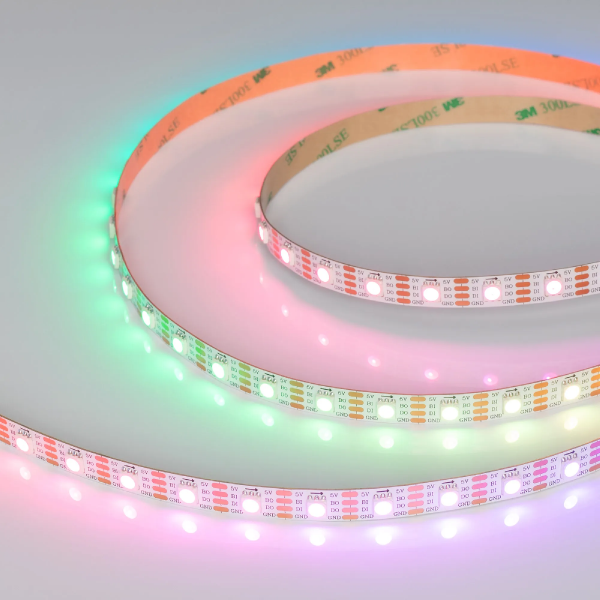 Светодиодная лента SPI-B60-10mm 5V RGB-PX1-BPT (12 W/m, IP20, 5060, 5m) (Arlight, бегущий огонь) 037855
