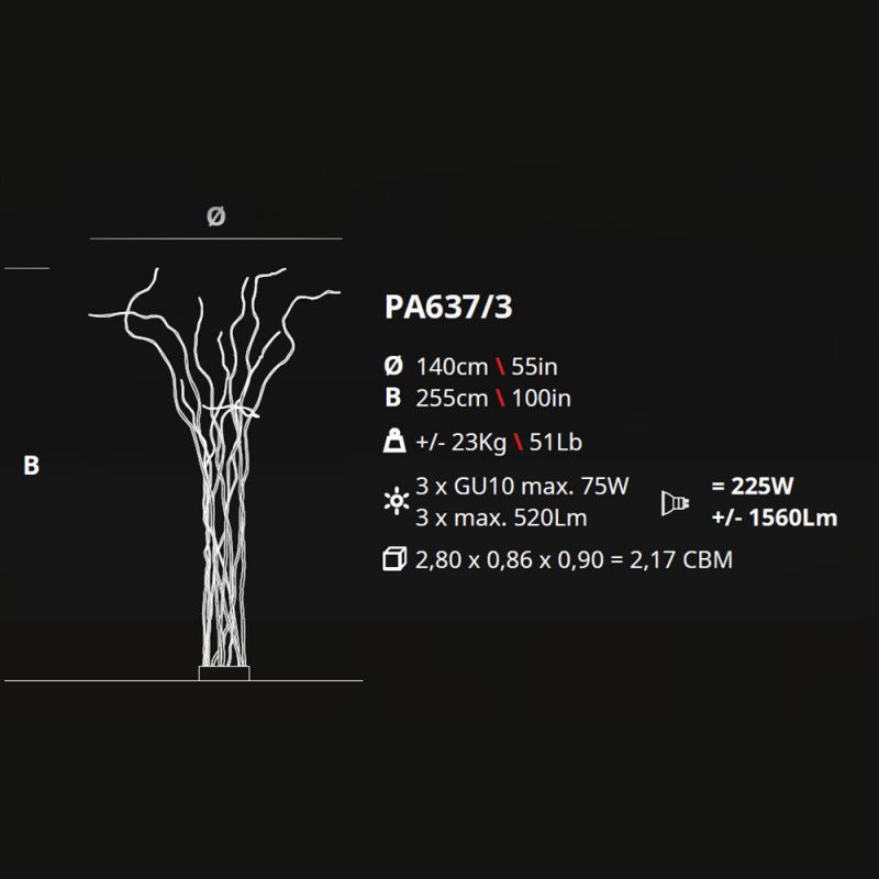 Торшер Serip PA637/3  FP