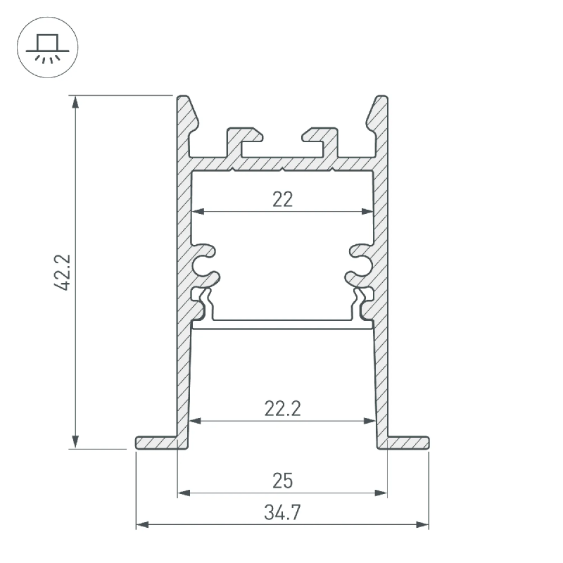 Профиль SL-COMFORT-3542-F-2000 ANOD BLACK (Arlight, Алюминий) 031765