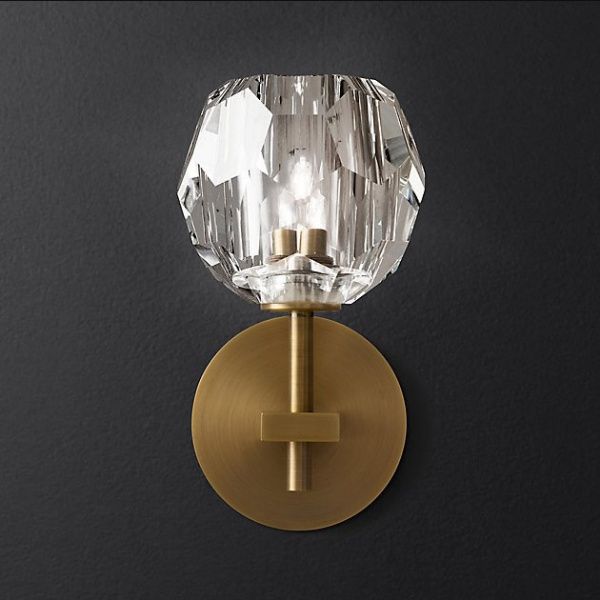 Бра Restoration Hardware Boule De Cristal  Single Sconce Lacquered Burnished Brass