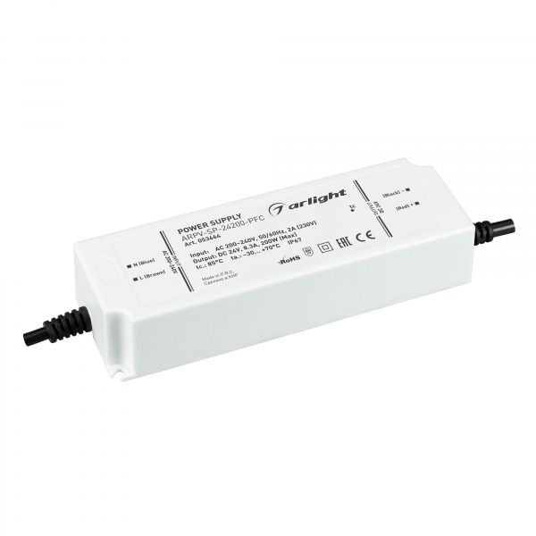 Блок питания ARPV-SP-24200-PFC (24V, 8.3A, 200W) (Arlight, IP67 Пластик, 5 лет) 053664