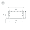 Профиль KLUS-POWER-W50-FS-2000 ANOD (Arlight, Алюминий) 028919