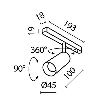 Трековый светильник Technical TR032-2-5W4K-M-BW