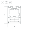 Профиль S2-LINE-5470-2500 SEAMLESS ANOD (Arlight, Алюминий) 029440