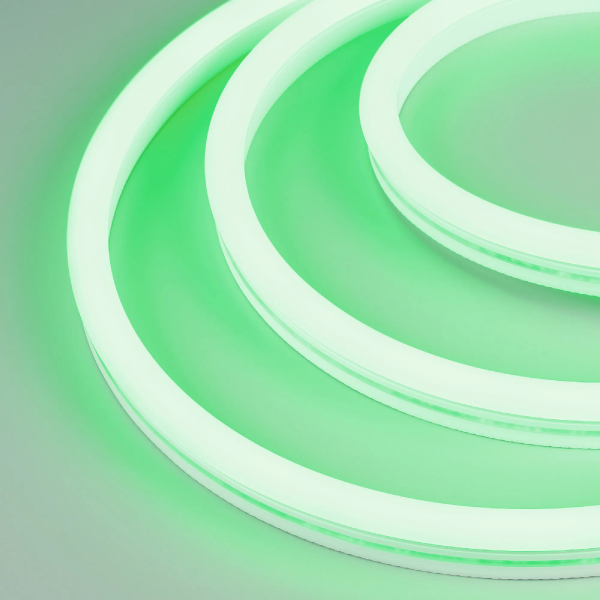 Светодиодная лента герметичная WAVE-SIDE-A120-12x25mm 230V Green (12 W/m, IP67, 50m, wire x2) (Arlight, Грибовидная форма) 051944