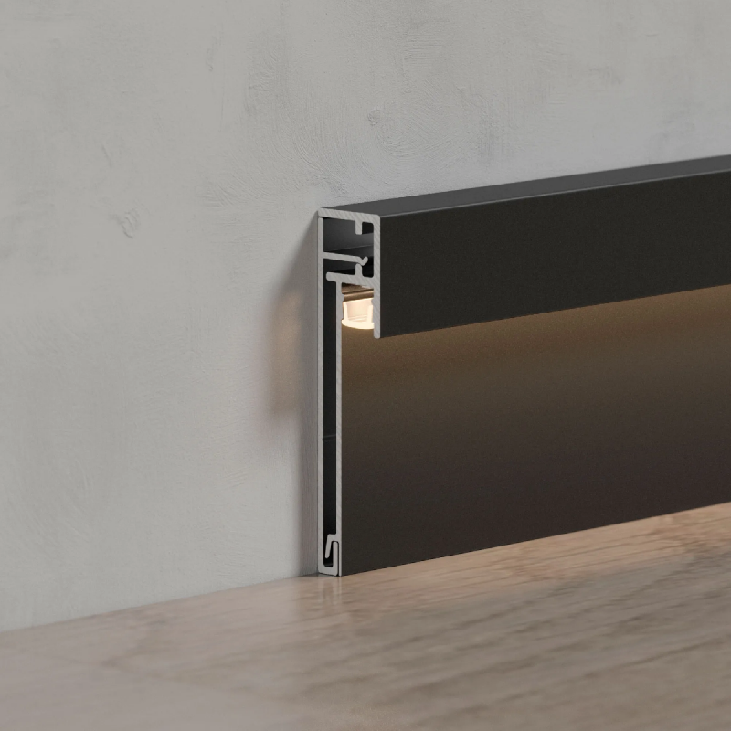 Профиль PLINTUS-H54B-2000 BLACK (Arlight, Алюминий) 046140