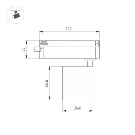 Светильник LGD-DYKE-2TR-R60-8W Warm3000 (WH, 50 deg, 230V) (Arlight, IP20 Металл, 5 лет) 052257