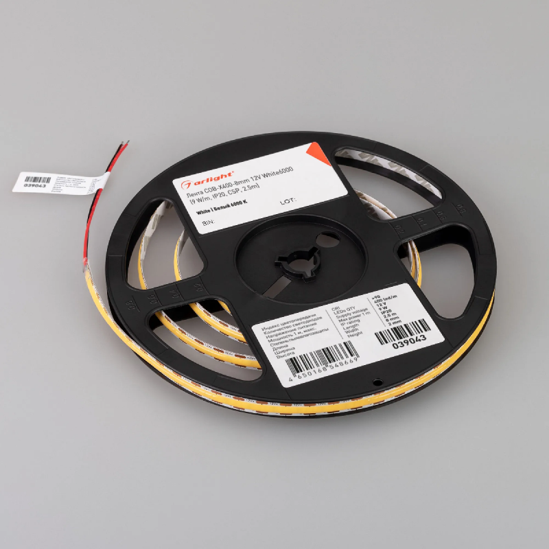 Светодиодная лента COB-X400-8mm 12V White6000 (9 W/m, IP20, CSP, 2.5m) (Arlight, -) 039043