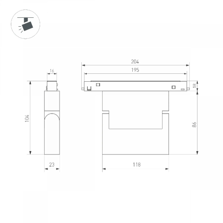 Светильник MAG-ORIENT-LASER-FOLD-S195-6W Day4000 (WH, 30 deg, 48V, DALI) (Arlight, IP20 Металл, 5 лет) 035861