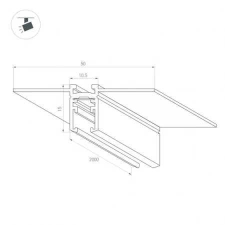Трек встраиваемый MAG-MICROCOSM-TRACK-5015-FDW-2000 (BK) (Arlight, IP20 Металл, 3 года) 043051