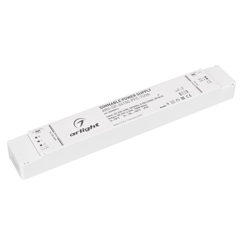 Блок питания ARV-SP-24150-PFC-TUYA (24V, 6.25A, 150W, WiFi, 2.4G) (Arlight, IP20 Пластик, 5 лет) 052989(1)