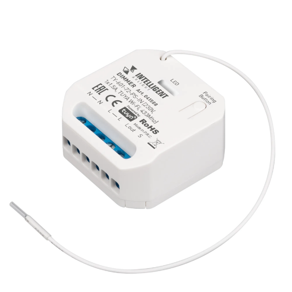 INTELLIGENT ARLIGHT Диммер TY-601-72-PS-IN (230V, 1x1.5A, TUYA Wi-Fi, 433Mhz) (IARL, IP20 Пластик, 3 года) 041588