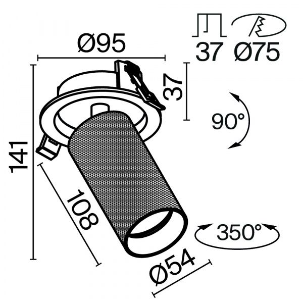 Встраиваемый светильник Technical C081CL-01-GU10-MG