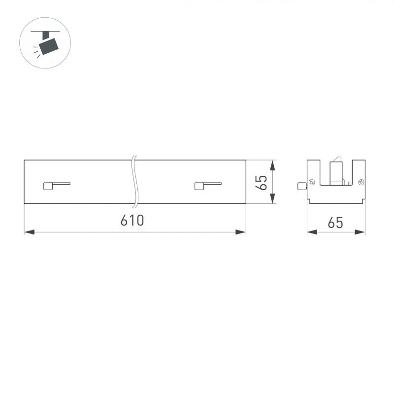Светильник LGD-LUNGO-4TR-L600-20W-30W Warm3000 (Белый, двойной асимметричный 2х20 deg, 230V) (Arlight, IP20 Металл, 5 лет) 064242