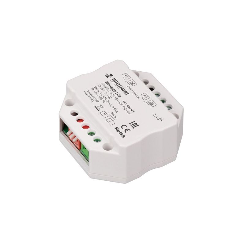 INTELLIGENT ARLIGHT Конвертер SMART-RF-101-82-PD-IN  (230V, 2.4G) (IARL, IP20 Пластик, 5 лет) 054189
