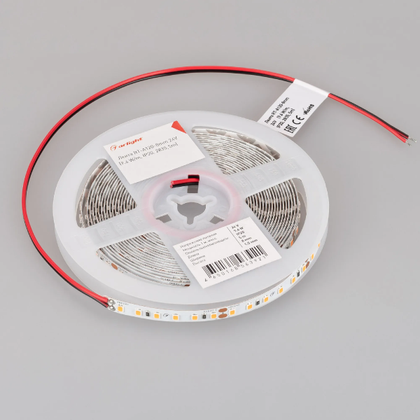 Светодиодная лента RT-A120-8mm 24V Magenta (9.6 W/m, IP20, 2835, 5m) (Arlight, -) 043381