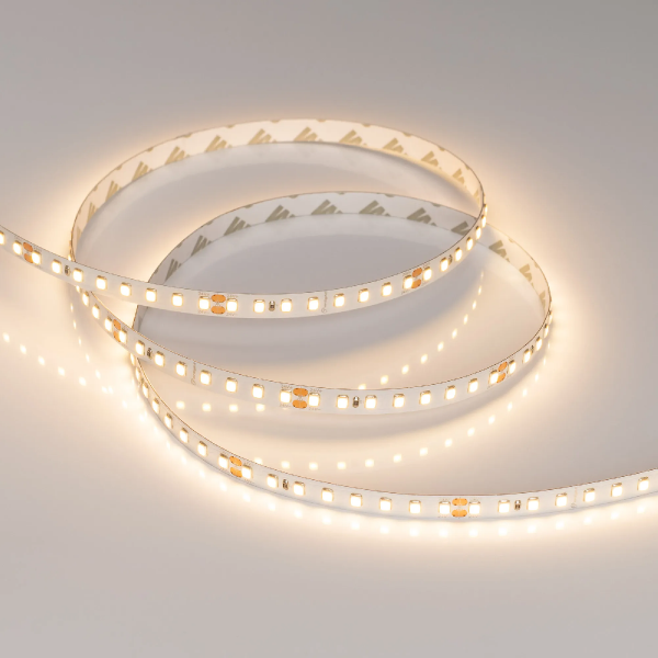 Светодиодная лента RT-A128-8mm 24V Warm2700 (10 W/m, IP20, 5m) (Arlight, высок.эфф.150 лм/Вт) 038759(1)