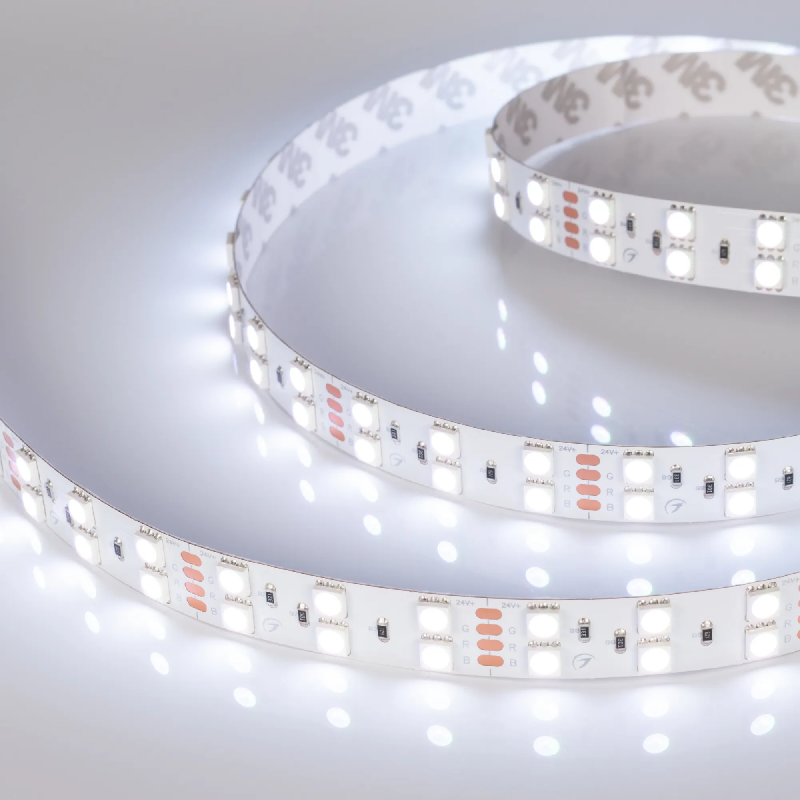 Светодиодная лента RT-B120-15mm 24V RGB (28.8 W/m, IP20, 5060, 5m) (Arlight, Открытый) 011205(2)